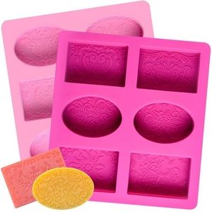 2 Pcs SJ Silicone Soap Molds, Cake Baking Molds, BPA Free & Nonstick, like new!